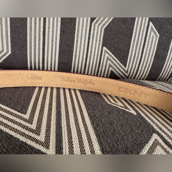 DKNY Red Black Leather Snakeskin Belt Size L - Picture 5 of 12